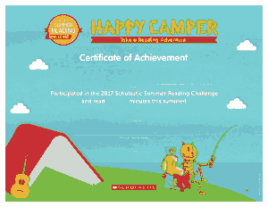 Free Download PDF Books, Happy Camper Certificate Achievement Template