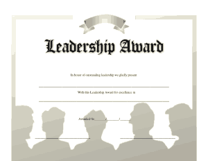 Leadership Award Certificate Sample Template