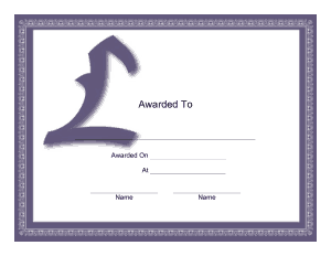 Monogram L Award Certificate Template