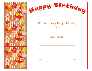 Happy Birthday Sidebar Certificate Template