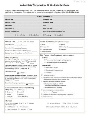 Free Download PDF Books, Medical Data Worksheet Child Birth Certificate Texas Template