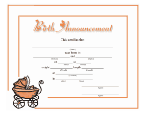 Sample Birth Certificate Template