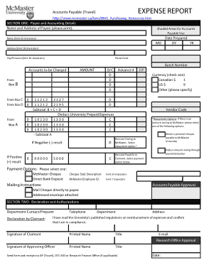 Accounts Payable Expense Report Template