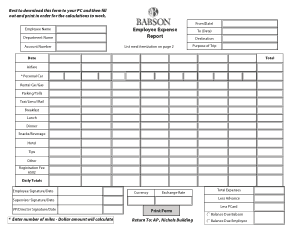 BABSON Employee Expense Report Template