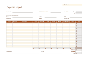 Free Download PDF Books, Basic Expense Report Template