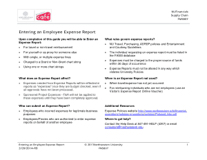 Entering Expense Report Template
