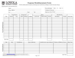 Expense Reimbursement Form Template