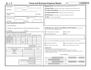 Travel and Business Expense Report Template