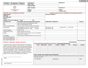 Visitors Expense Report Form Template