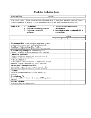 Job Candidate Evaluation Report Template