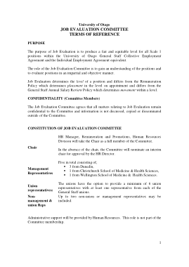 Job Evaluation Committee Report Template