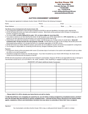 Auction Consignment Agreement Template