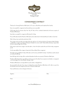 Bike Sprite Consignment Contract Template