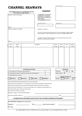Channel Consignment Note Agreement Template