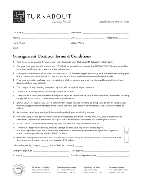 Consignment Contract Terms and Condition Template