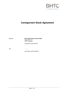Consignment Stock Agreement Template