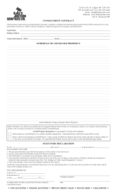 Fillable Consignment Contract Template