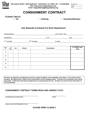 TGS Consignment Contract Template