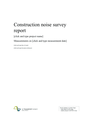 Construction Noise Survey Report Template