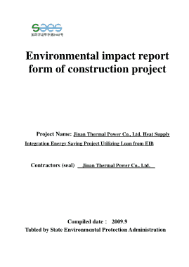Environmental Impact Report Form of Construction Project Template