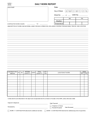 Sample Daily Construction Report Template