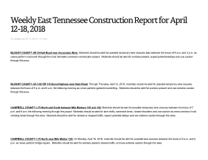 Weekly East Tennessee Construction Report Template