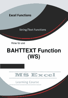 Free Download PDF Books, Excel BAHTTEXT Function _ How to use in Worksheet