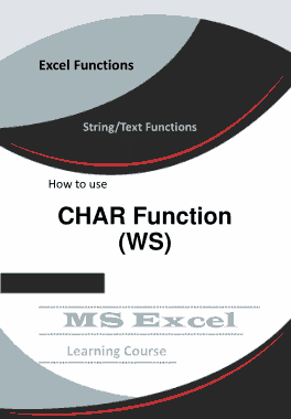 Free Download PDF Books, Excel CHAR Function _ How to use in Worksheet