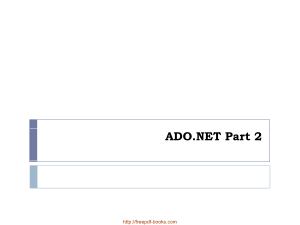 ADO.NET – ASP.NET Lecture 7