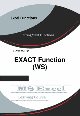 Free Download PDF Books, Excel EXACT Function _ How to use in Worksheet