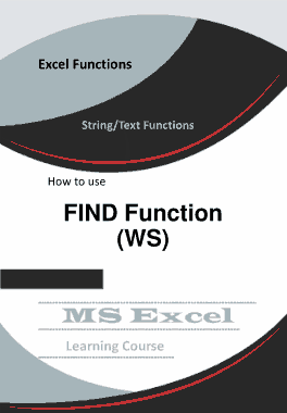 Excel FIND Function _ How to use in Worksheet