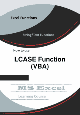 Free Download PDF Books, Excel LCASE Function _ How to use in VBA