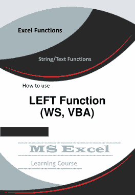 Free Download PDF Books, Excel LEFT Function _ How to use in Worksheet and VBA