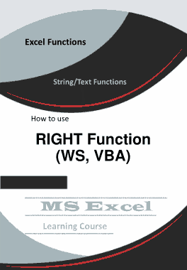 Excel RIGHT Function _ How to use in Worksheet and VBA
