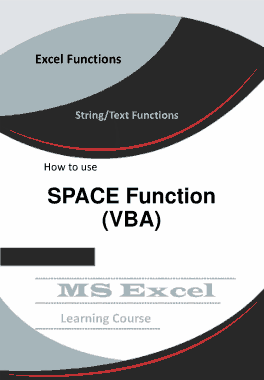 Excel SPACE Function _ How to use in VBA
