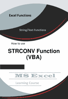 Free Download PDF Books, Excel STRCONV Function _ How to use in VBA