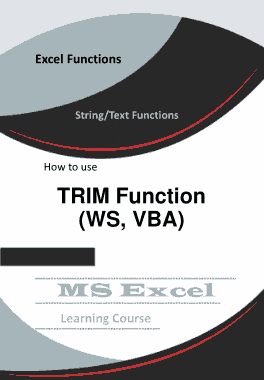 Excel TRIM Function _ How to use in Worksheet and VBA