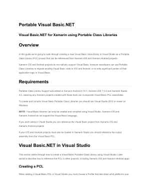 Visual Basic.Net For Xamarin Using Portable Class Libraries