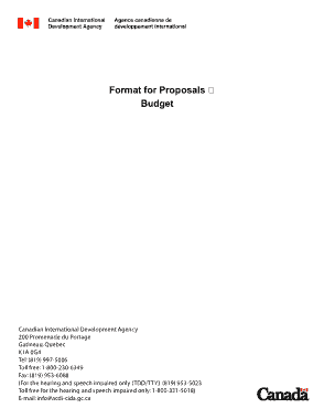 Budget Proposal Format Template