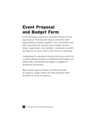 Event Proposal And Budget Template