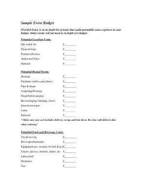Free Download PDF Books, Event Sample Budget Proposal Template