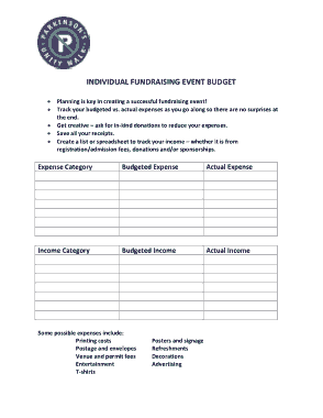 Fundraising Event Budget Proposal Template