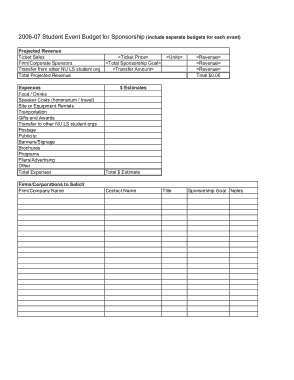 General Budget Proposal Template