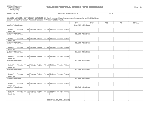 Research Proposal Budget Form Worksheet Template