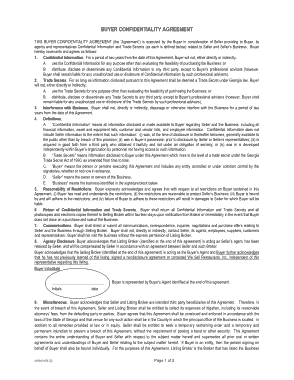 Buyer Confidentiality Agreement Template