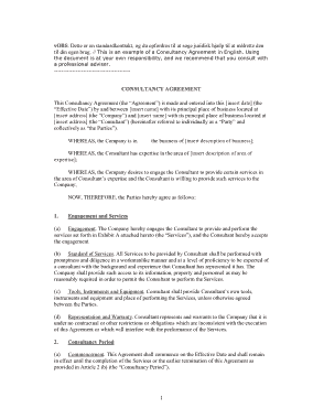 Consulting Agreement Sample Template