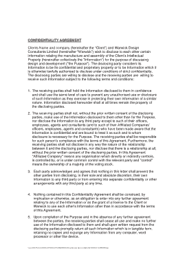 Consulting Company Sample Confidentiality Agreement Template