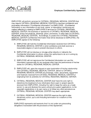 Employee Confidentiality Agreement Sample Template