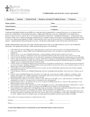 Employee Confidentiality and Security Access Agreement Template