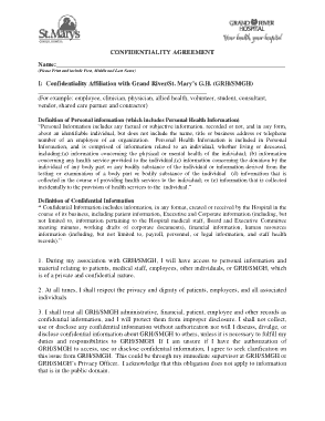 Example of Confidentiality Agreement Template